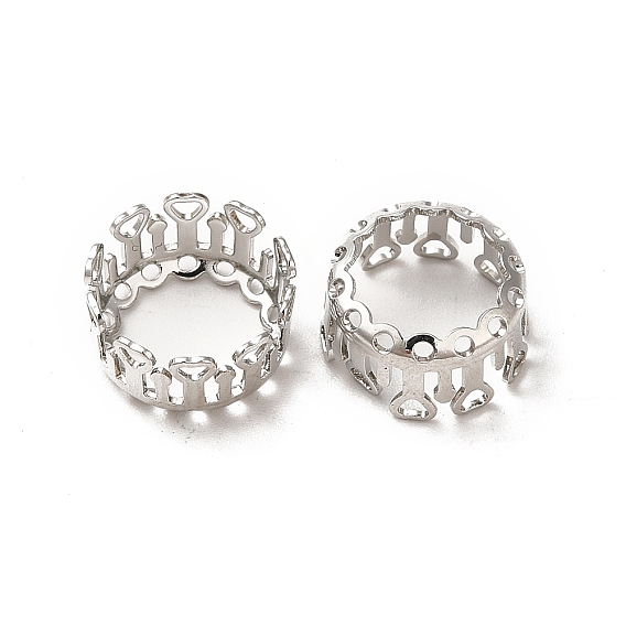 Латунные настройки для размещения кабошонов, открытая задняя панель, полые плоские круглые с сердцем