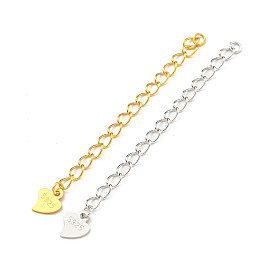 925 Sterling Silver Chain Extender, Heart