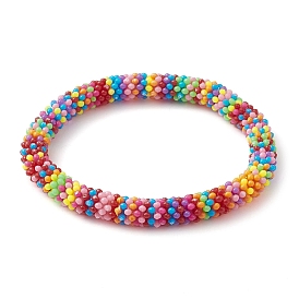 Bracelets extensibles en perles acryliques flocon de neige pour femmes