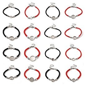 Milan Cord & 304 Stainless Steel Bracelets Making, with Round Tray