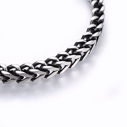 304 Stainless Steel Wheat Chain Necklaces, with Lobster Claw Clasps
