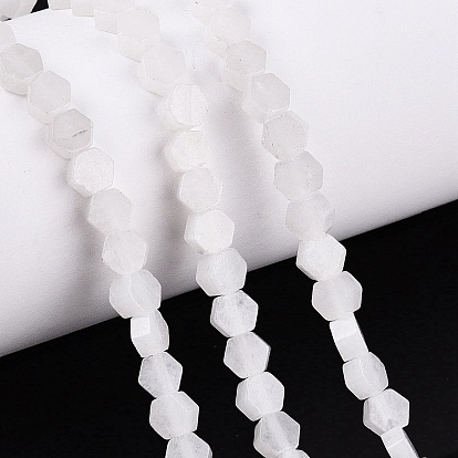 Perles naturelles, perles de jade , hexagone