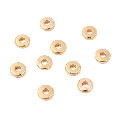 Brass Spacer Beads, Disc, Real 18K Gold Plated
