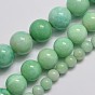 Natural Malaysia Jade Beads Strands, Imitation Amazonite, Round, Dyed