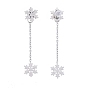 304 Stainless Steel Chain Tassel Earrings, for Christmas, with Ear Nuts, Snowflake