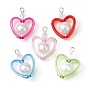 Прозрачные акриловые подвески, с выпечкой окрашены перламутровым стеклом круглые бусины, сердце