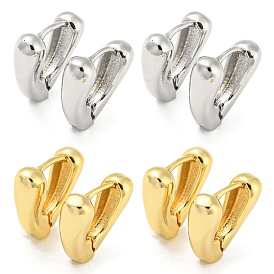 Rack Plating Brass Triangle Hoop Earrings, Lead Free & Cadmium Free