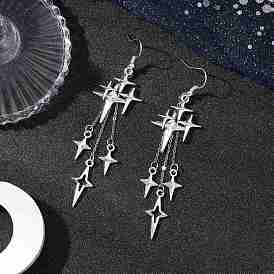 Латунные серьги с подвесками в виде звезд, со сплавом