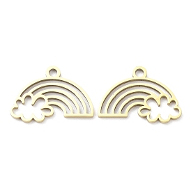Ion Plating(IP) 316L Surgical Stainless Steel Pendants, Laser Cut, Rainbow with Cloud Charm