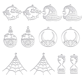 12 шт 6 стиль 201 подвески из нержавеющей стали, лазерная резка, ручная полировка, смешанный