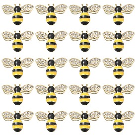 20шт. кабошоны из эмалевого сплава, Пчелы, золотые