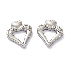 304 Stainless Steel Charms, Heart