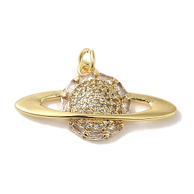 Покрытие стойки латунь микропаве прозрачные подвески из кубического циркония, без кадмия и без свинца, долговечный, планета