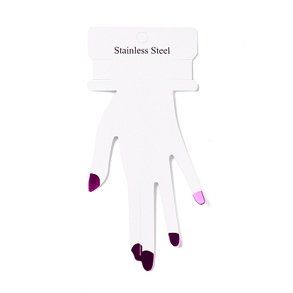 Hand Shaped Cardboard Paper Bracelet Display Cards, with Word