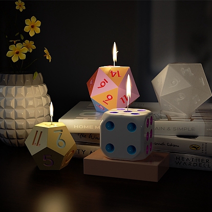 DIY 3D Dice Candle Silicone Molds, for Scented Candle Making