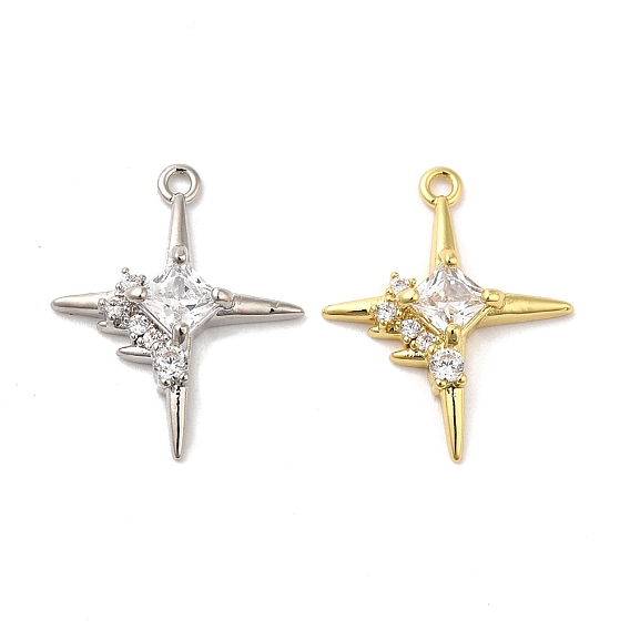 Латунные микро проложить кубического циркония подвески, без свинца и без кадмия, долговечный, звезда очарование