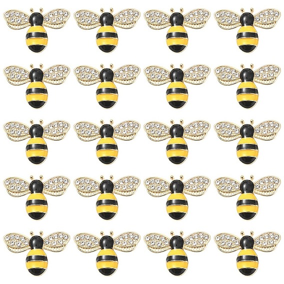 20шт. кабошоны из эмалевого сплава, Пчелы, золотые