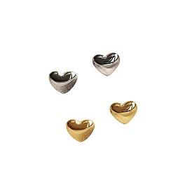 Minimalist 18K Gold Heart Stud Earrings with Titanium Steel, Non-Fading Design
