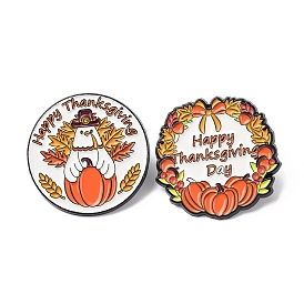 Эмалевые значки на День благодарения, булавки для лацканов из сплава для одежды рюкзака, плоско-круглые