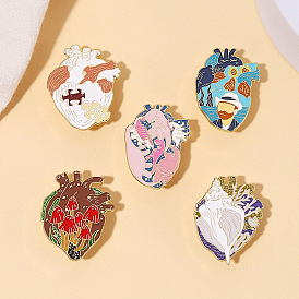Colorful Heart-Shaped Alloy Brooch for Clothing and Accessories