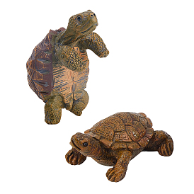 2Pcs 2 Styles Resin Tortoise Display Decoration, Micro Landscape Scene Ornaments