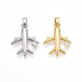 Латунные микро проложить кубического циркония подвески, без кадмия и без свинца, прелести самолета