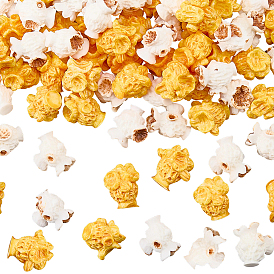 80Pcs 2 Colors Plastic Popcorn Miniature Ornaments, for Garden Dollhouse Accessories