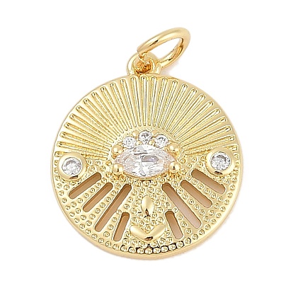 Стойки обшивки латунные подвески, с кубического циркония, плоский круглый с подвесками для глаз, долговечный, без свинца и без кадмия, с целью перехода в кольце