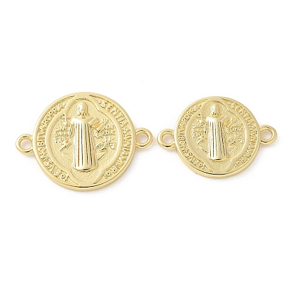 Латунные подвески-подвески для медали святого Бенедикта, религия плоские круглые ссылки, стойки покрытие, без кадмия и без свинца, долгоиграющий
