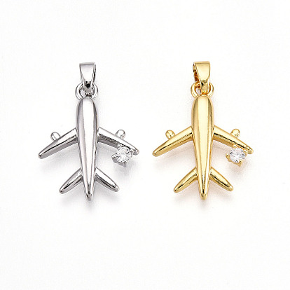 Латунные микро проложить кубического циркония подвески, без кадмия и без свинца, прелести самолета