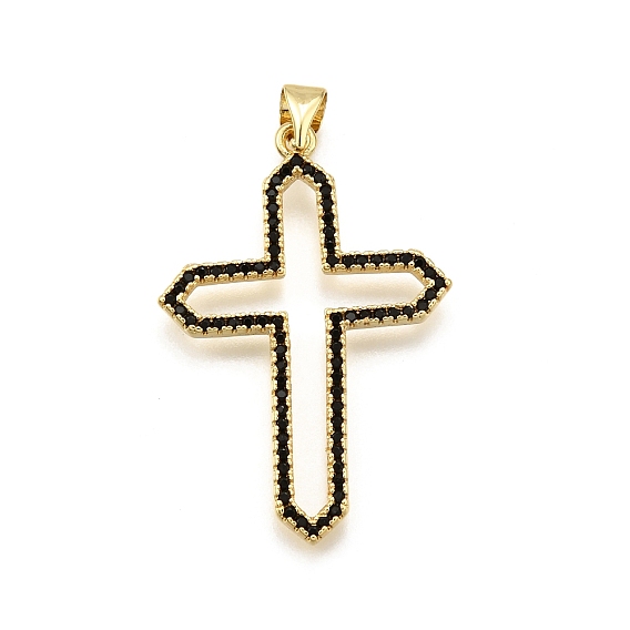 Латунные микро проложить кубического циркония подвески, крестик, стойки покрытие, долговечный, без свинца и без кадмия