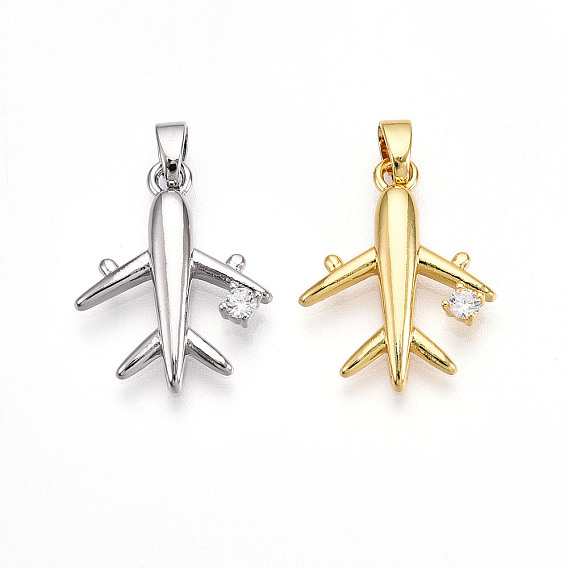 Латунные микро проложить кубического циркония подвески, без кадмия и без свинца, прелести самолета