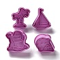 Summer Beach Themed PET Plastic Cookie Cutters, with Iron Press Handle, Coconut Tree & Boat & Bucket & Ice Cream