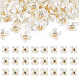 80Pcs Resin Bead Caps, with Rhinestone and Iron, Flower