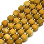 Нитка бусин из натурального желтого мукаита, граненые, кубические