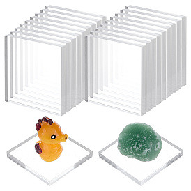20Pcs Acrylic Display Pedestals, Square