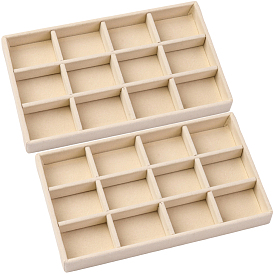 Прямоугольные деревянные подставки для хранения украшений, обтянутые бархатом, для ожерелий, колец, браслетов