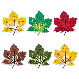 18 шт. 6 цвета вышитая тканевая нашивка с кленовым листом, компьютеризированная вышивка тканью утюжок на / шить на заплатках, аксессуары для костюма, аппликация