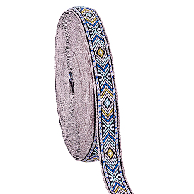 10 полиэстеровые ленты с вышивкой в этническом стиле, ромб шаблон, жаккардовая лента, тирольская лента, аксессуары для одежды, плоский