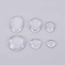 Cabochons de verre transparent, Demi-tour / dôme et ovale