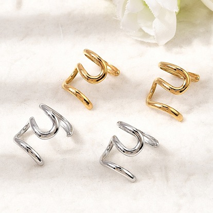 304 серьги-манжеты из нержавеющей стали, ионное покрытие (ip), S-образный