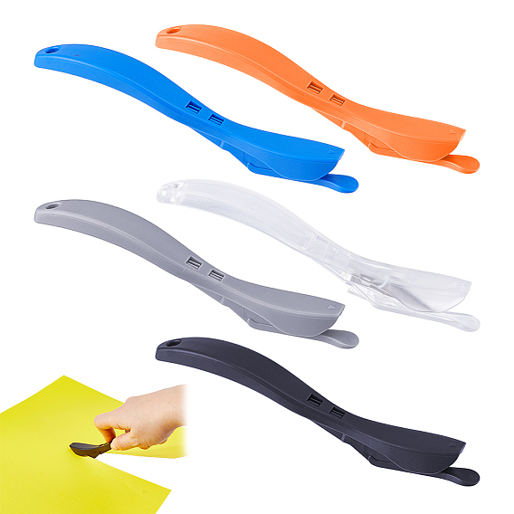 5Pcs 5 Colors Plastic Safety Wrapping Paper Cutter Knife, Car Film Cutting Tool