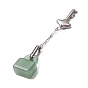 Natural Gemstone Lock Pendants, with Stainless Steel Color Tone 304 Stainless Steel Key & Chain