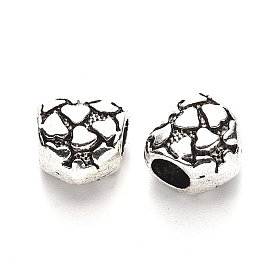 Тибетский стиль сплава настройки эмали европейский шарик, бусины с большим отверстием, без свинца, сердце