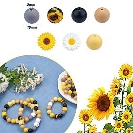WEWAYSMILE 179Pcs 11 Styles 15mm Silicone Round Beads Making Kit, Silicone Beads Bulk, Round Silicone Beads, for Jewelry Crafts Necklace Garland Bracelet