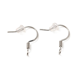 316 Surgical Stainless Steel French Hooks with Coil, with Vertical Loop