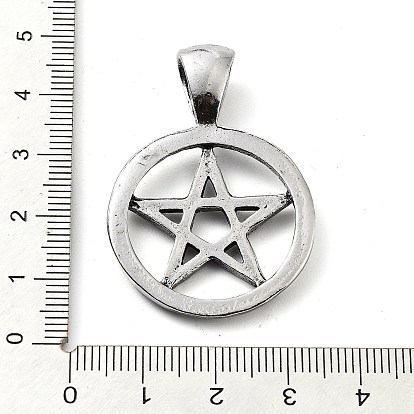 Tibetan Style Alloy Pendants, Round Ring with Star