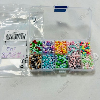60 g 10 colores cuentas acrílicas opacas, rondo