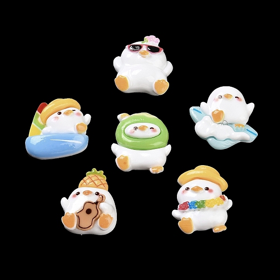 Cute Opaque Resin Cabochons, Cartoon Duck