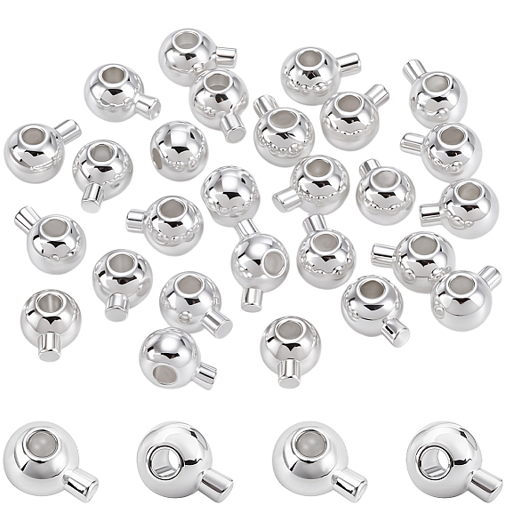 30 шт. латунные обжимные бусины, долговечный, круглые